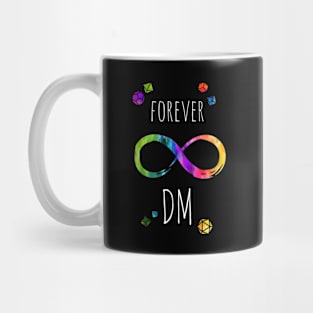 Forever DM - rainbow & white - LGBTQ+ ttrpg dice Mug